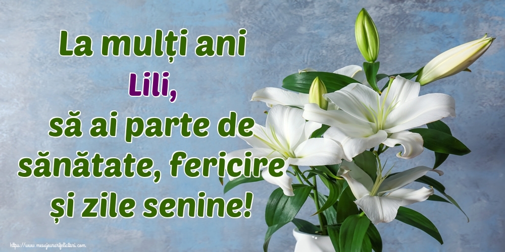  Felicitari de zi de nastere - Flori | La mulți ani Lili, să ai parte de sănătate, fericire și zile senine!
