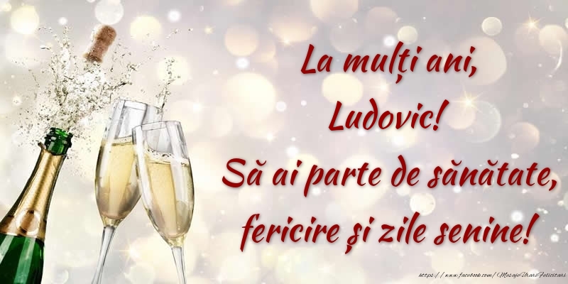 Felicitari de zi de nastere - La mulți ani, Ludovic! Să ai parte de sănătate, fericire și zile senine!
