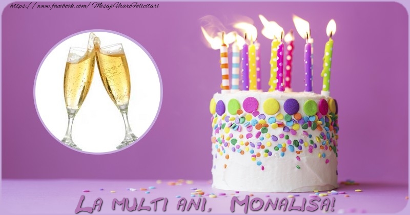  Felicitari de zi de nastere - Tort & 1 Poza & Ramă Foto | La multi ani Monalisa