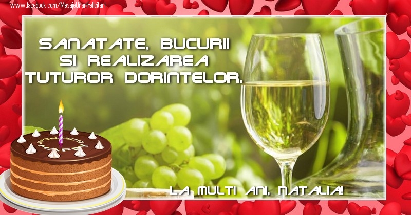  Felicitari de zi de nastere - Tort & 1 Poza & Ramă Foto | La multi ani, Natalia!