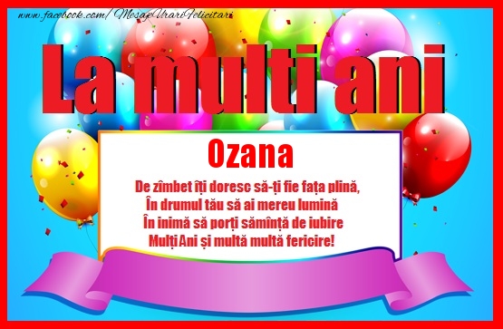 Felicitari de zi de nastere - La multi ani Ozana