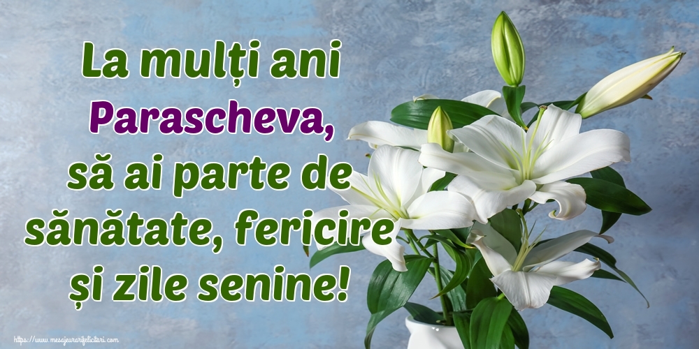  Felicitari de zi de nastere - La mulți ani Parascheva, să ai parte de sănătate, fericire și zile senine!