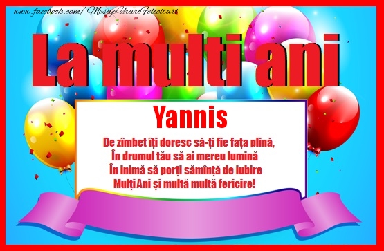 Felicitari de zi de nastere - La multi ani Yannis