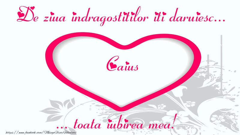  Felicitari Ziua indragostitilor - ❤️❤️❤️ Inimioare | Pentru Caius: De ziua indragostitilor iti daruiesc toata iubirea mea!