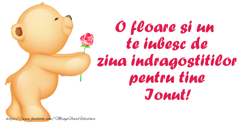  Felicitari Ziua indragostitilor - Ursuleti | O floare si un te iubesc de ziua indragostitilor pentru tine Ionut!