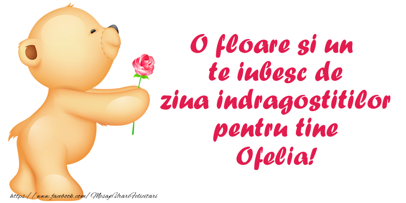  Felicitari Ziua indragostitilor - Ursuleti | O floare si un te iubesc de ziua indragostitilor pentru tine Ofelia!