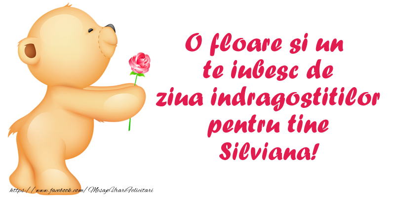  Felicitari Ziua indragostitilor - Ursuleti | O floare si un te iubesc de ziua indragostitilor pentru tine Silviana!