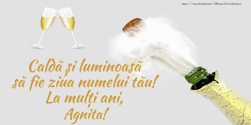  Felicitari de Ziua Numelui - Sampanie | Caldă și luminoasă să fie ziua numelui tău! La mulți ani, Agnita!