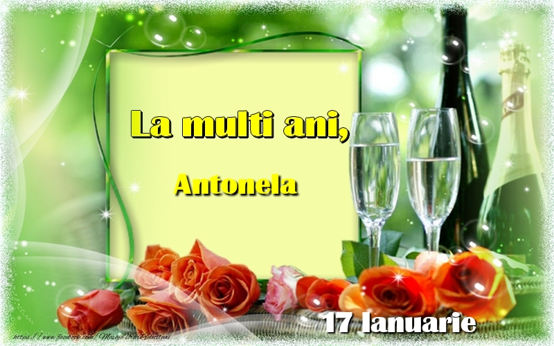  Felicitari de Ziua Numelui - Sampanie & Trandafiri | La multi ani, Antonela! 17 Ianuarie