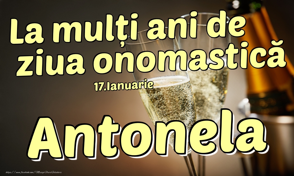  Felicitari de Ziua Numelui - Sampanie | 17.Ianuarie - La mulți ani de ziua onomastică Antonela!
