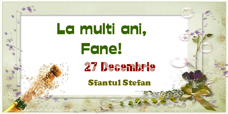 Ziua Numelui La multi ani, Fane! 27 Decembrie Sfantul Stefan