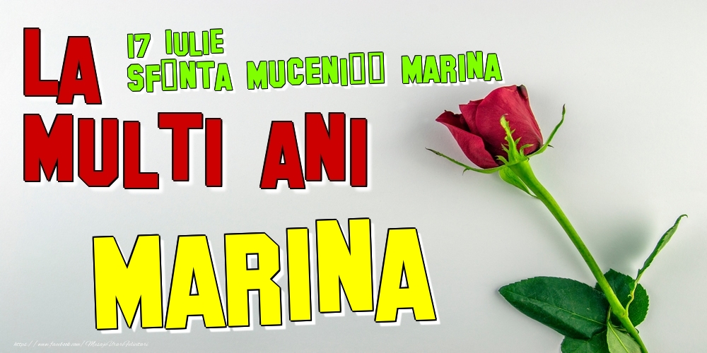 Felicitari de Ziua Numelui - Trandafiri | 17 Iulie - Sfânta Muceniță Marina -  La mulți ani Marina!