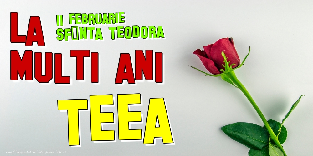 Felicitari de Ziua Numelui - Trandafiri | 11 Februarie - Sfânta Teodora -  La mulți ani Teea!