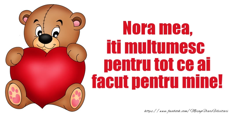 Felicitari de multumire pentru Nora - Nora mea iti multumesc pentru tot ce ai facut pentru mine!