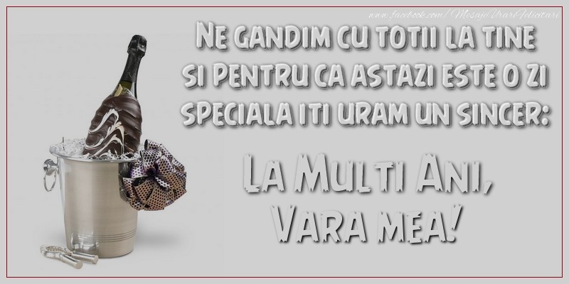 Felicitari de Ziua Numelui pentru Verisoara - Ne gandim cu totii la tine si pentru ca astazi este o zi speciala iti uram un sincer: La multi ani, vara mea