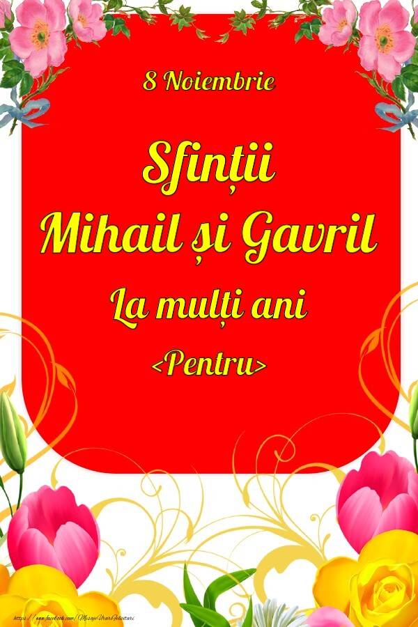 Felicitari personalizate de Sfintii Mihail si Gavril - Felicitare personalizata cu numele sfintilor Mihail si Gavril