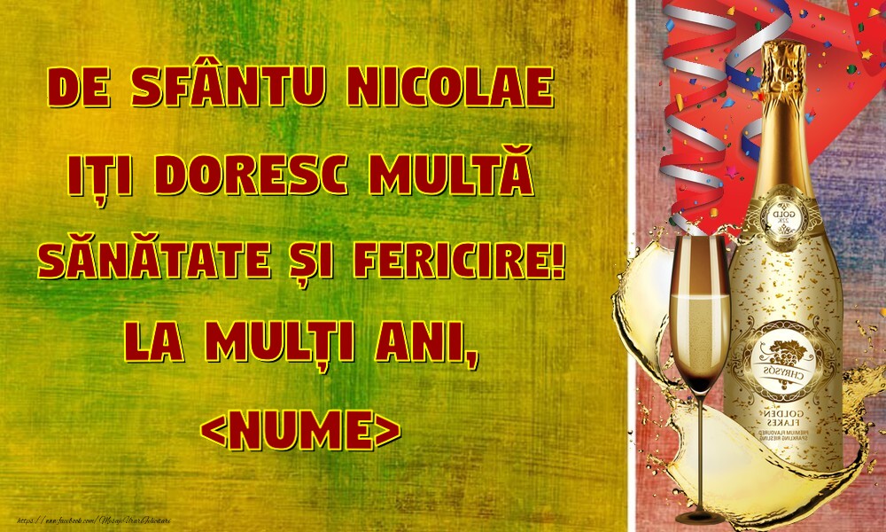 Felicitari personalizate de Mos Nicolae - La multi ani de ziua numelui -  Sfantul Nicolae