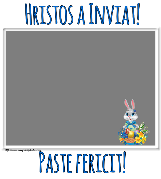 Felicitari personalizate de Paste - Hristos a Inviat! Paste fericit! - Rama foto