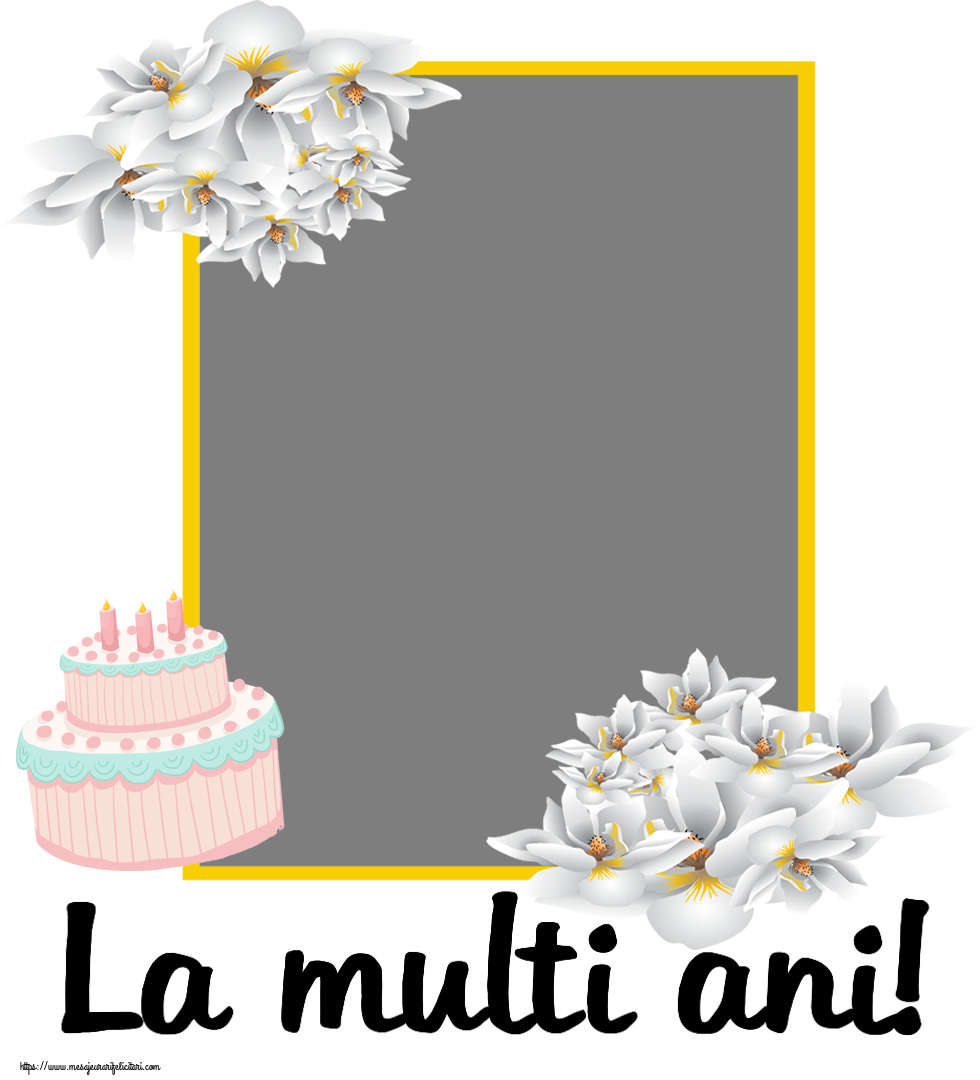 Felicitari personalizate de zi de nastere - La multi ani! - Rama foto ~ tort roz