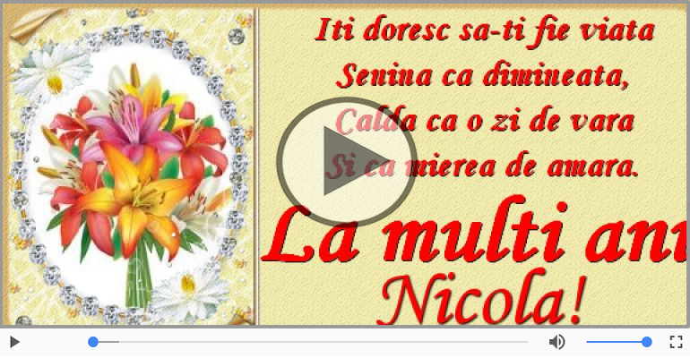 Felicitare muzicala - Happy Birthday Nicola!