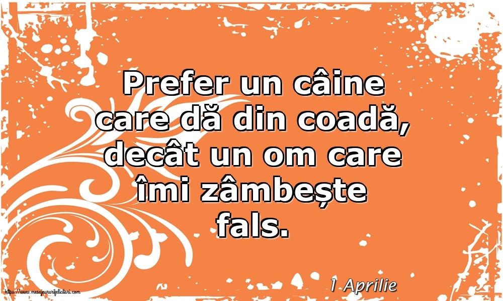 Felicitari de 1 Aprilie - 1 Aprilie - Prefer un câine care dă din coadă