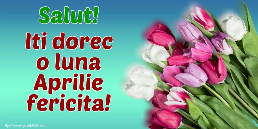 Felicitari de 1 Aprilie - Salut! Iti dorec o luna Aprilie fericita!