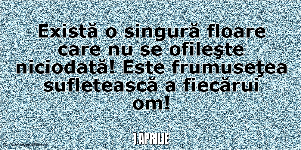 1 Aprilie - Există o singură floare care nu se ofileşte niciodată