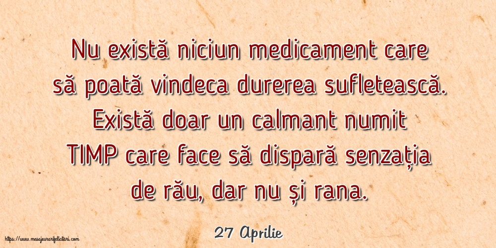 Felicitari de 27 Aprilie - 27 Aprilie - Nu există niciun medicament