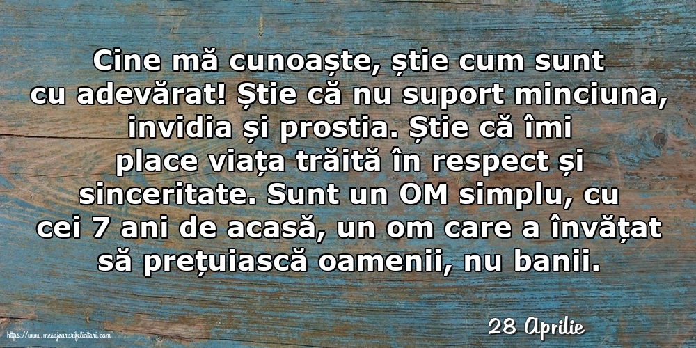 Felicitari de 28 Aprilie - 28 Aprilie - Cine mă cunoaște