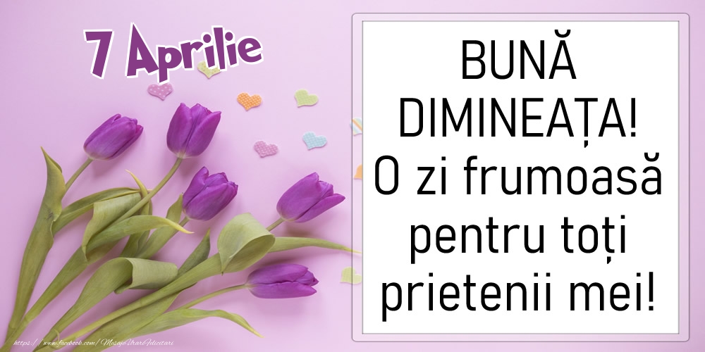 7 Aprilie - BUNĂ DIMINEAȚA! O zi frumoasă pentru toți prietenii mei!