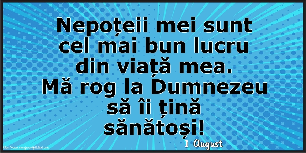 Felicitari de 1 August - 1 August - Nepoțeii mei sunt cel mai bun lucru din viață mea