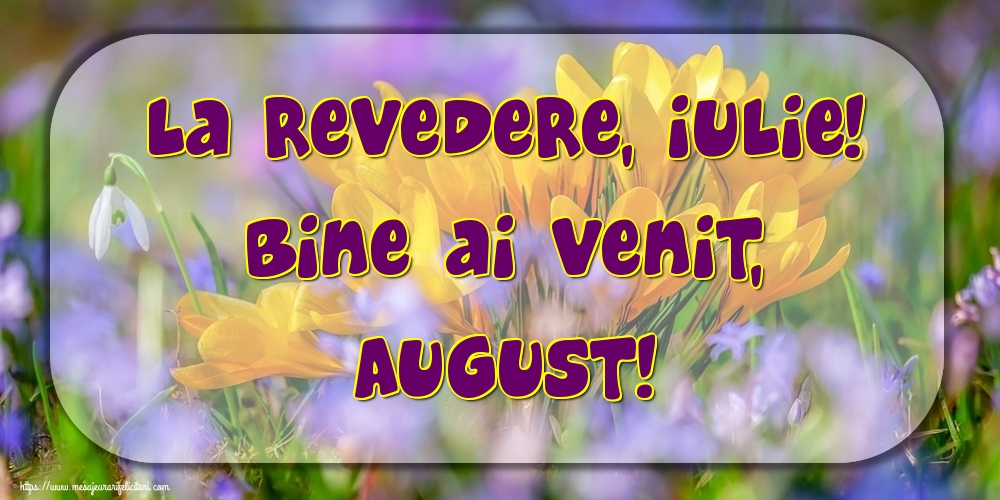 Felicitari de 1 August - La revedere, Iulie! Bine ai venit, August!