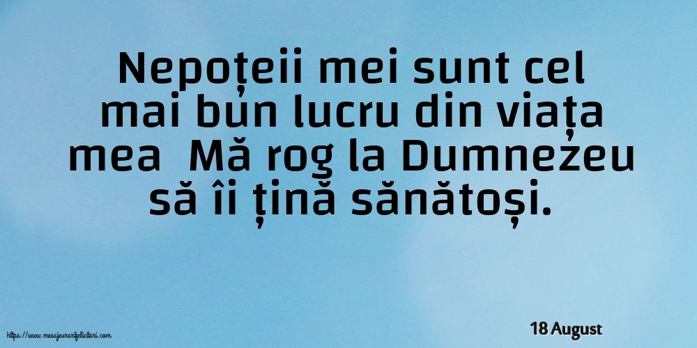 Felicitari de 18 August - 18 August - Nepoțeii mei sunt cel mai bun lucru