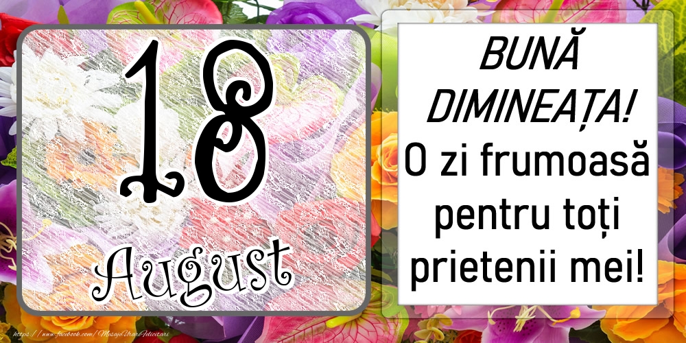 18 August - BUNĂ DIMINEAȚA! O zi frumoasă pentru toți prietenii mei!