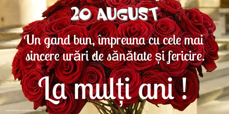 Felicitari de 20 August - 20 August - La multi ani!