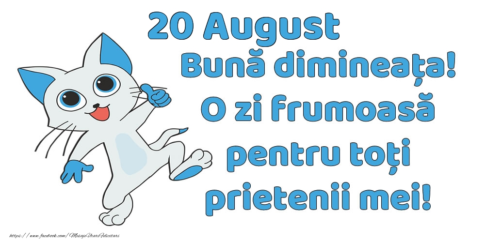 Felicitari de 20 August - 20 August: Bună dimineața! O zi frumoasă pentru toți prietenii mei!