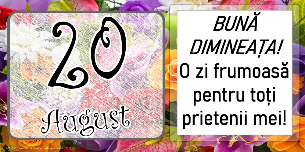 Felicitari de 20 August - 20 August - BUNĂ DIMINEAȚA! O zi frumoasă pentru toți prietenii mei!