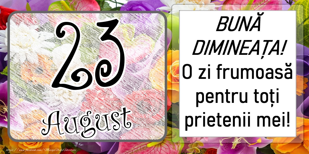 23 August - BUNĂ DIMINEAȚA! O zi frumoasă pentru toți prietenii mei!