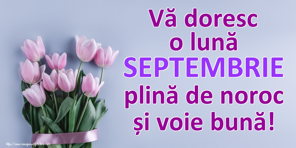 Felicitari de 31 August - Vă doresc o lună SEPTEMBRIE plină de noroc și voie bună!