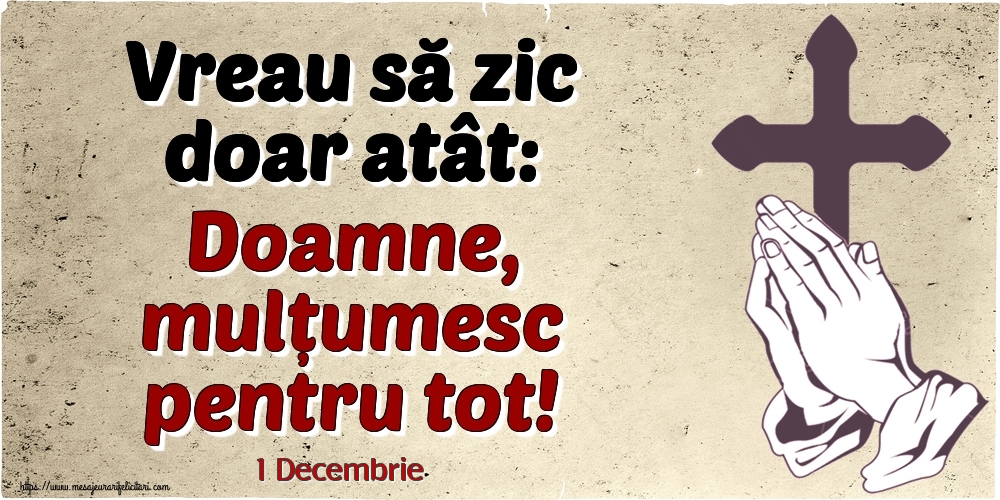 Felicitari de 1 Decembrie - 1 Decembrie - Vreau să zic doar atât: Doamne, mulțumesc pentru tot!