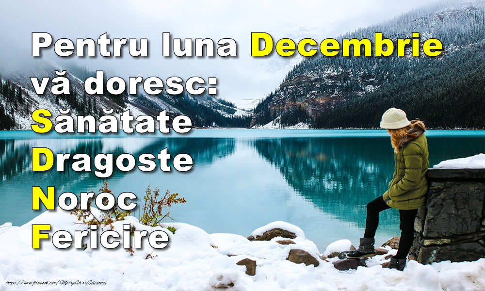 Felicitari de 1 Decembrie - Pentru luna Decembrie vă doresc: Sănătate, Dragoste, Noroc, Fericire!