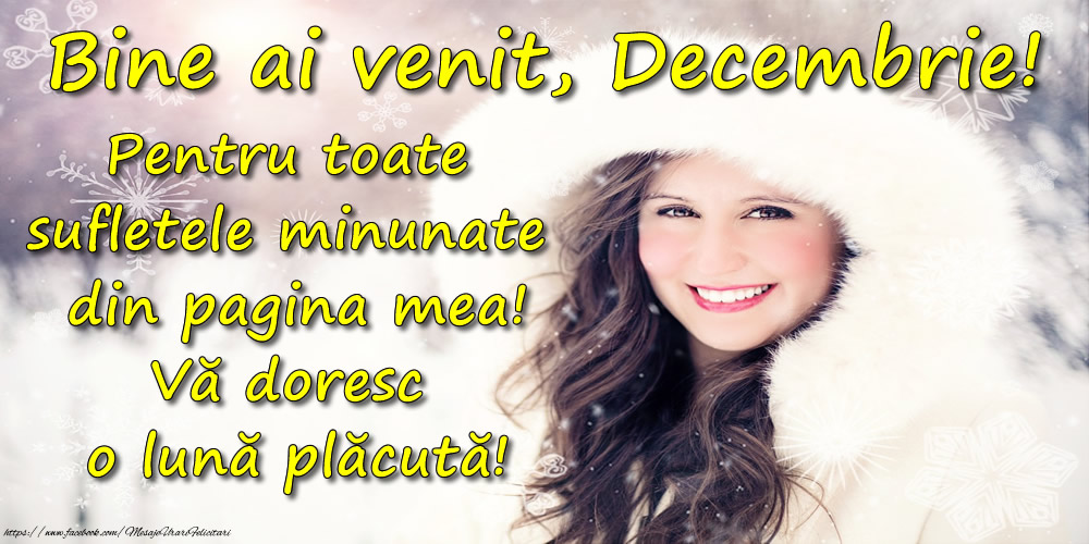 Felicitari de 1 Decembrie - Bine ai venit, Decembrie! Pentru toate sufletele minunate din pagina mea! Vă doresc o lună plăcută!