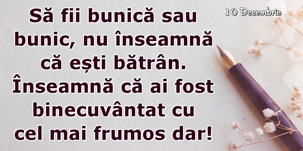 Felicitari de 10 Decembrie - 10 Decembrie - Să fii bunică sau bunic...