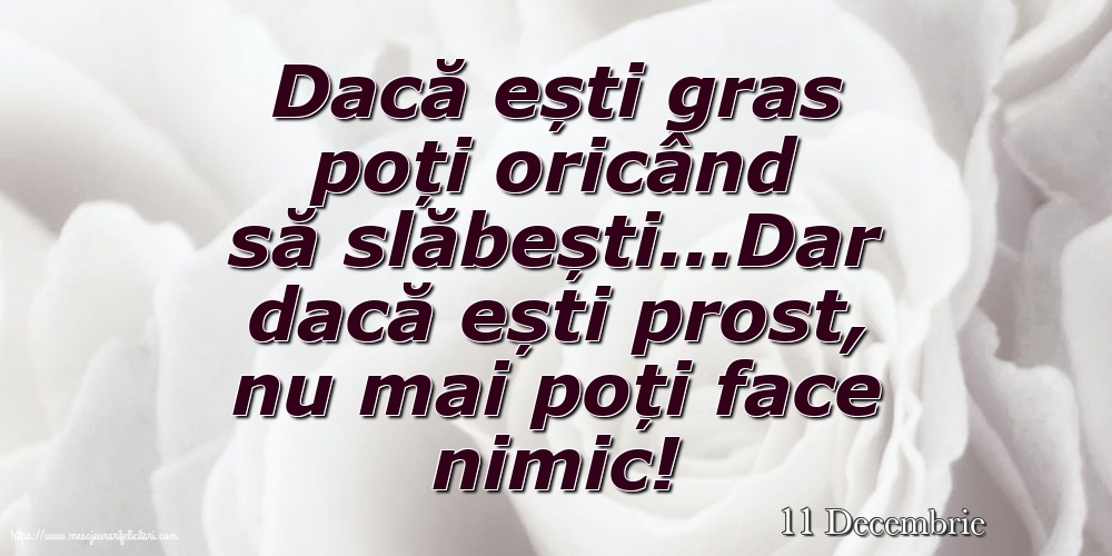 Felicitari de 11 Decembrie - 11 Decembrie - Dacă ești gras