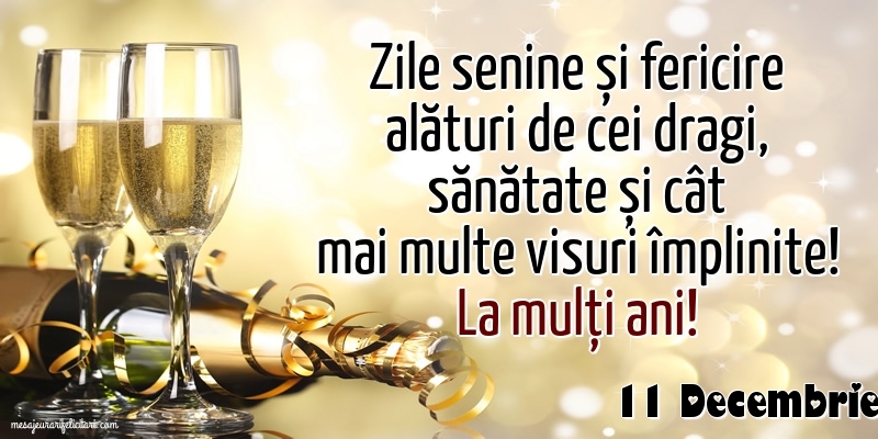 Felicitari de 11 Decembrie - 11 Decembrie - La mulți ani!