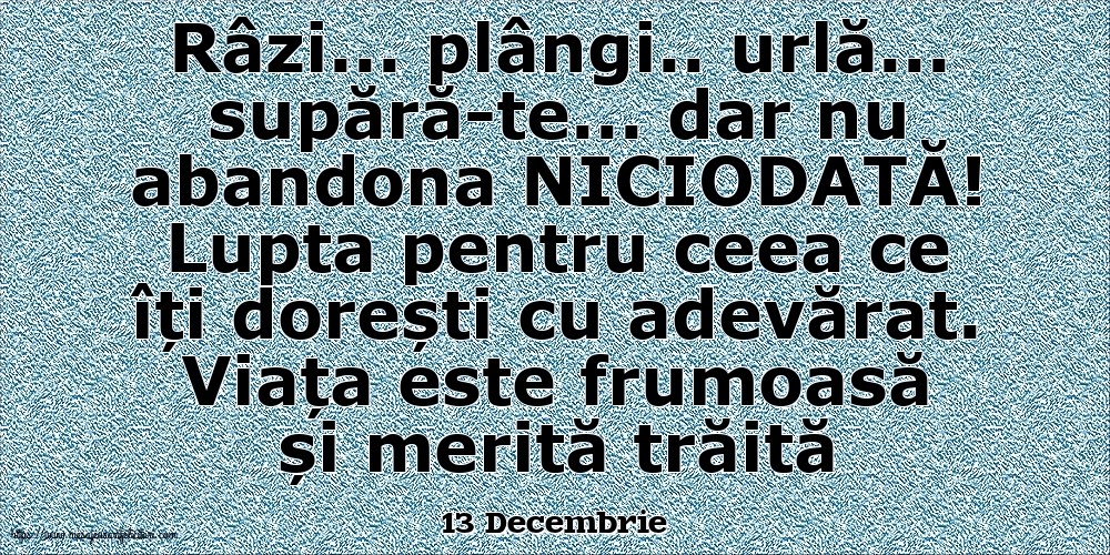 Felicitari de 13 Decembrie - 13 Decembrie - Lupta pentru ceea ce îți dorești