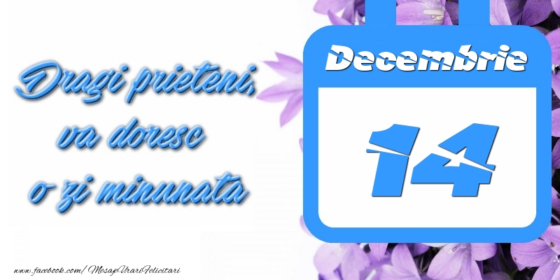 Felicitari de 14 Decembrie - Decembrie 14 Dragi prieteni, va doresc o zi minunata