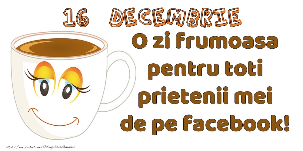 Felicitari de 16 Decembrie - 16 Decembrie: O zi frumoasa pentru toti prietenii mei de pe facebook!