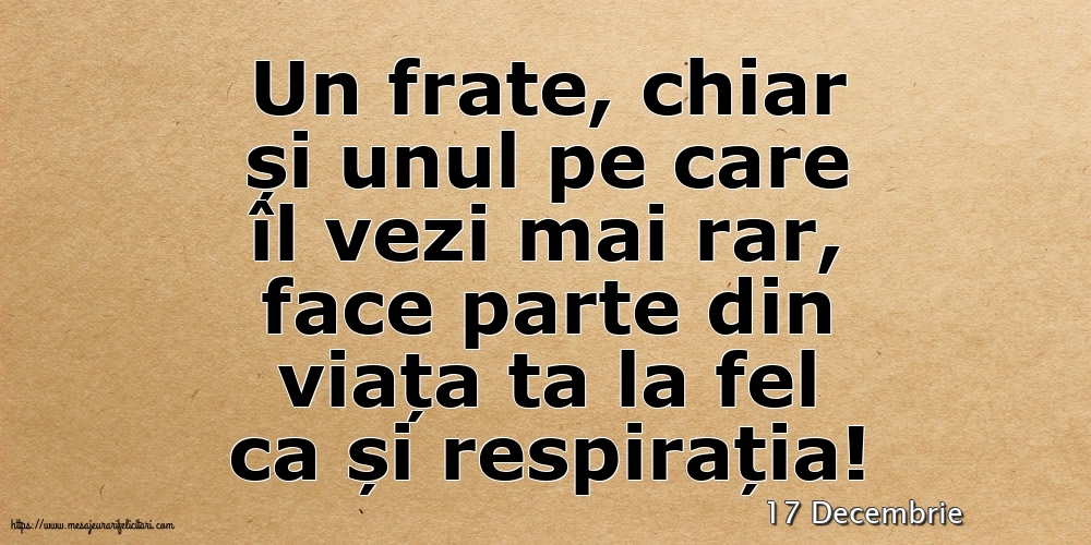 Felicitari de 17 Decembrie - 17 Decembrie - Pentru fratele meu