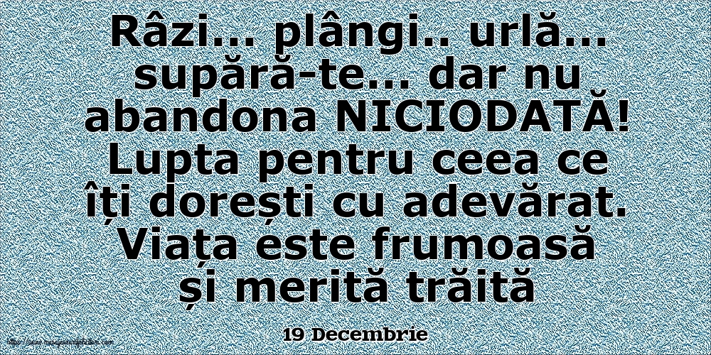 Felicitari de 19 Decembrie - 19 Decembrie - Lupta pentru ceea ce îți dorești